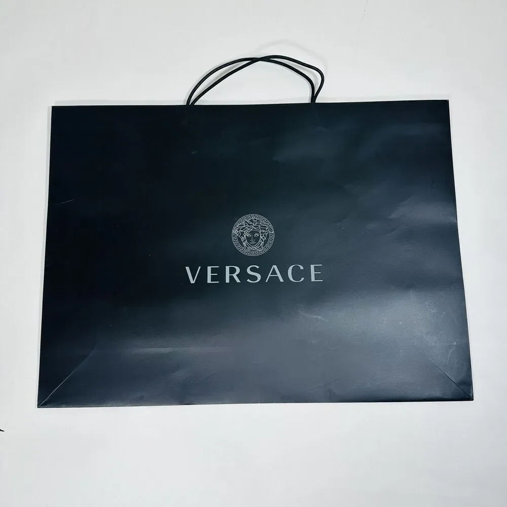 Versace 24”x19”x8” Authentic Black Shopping Paper Bag Gift Tote Extra Large
